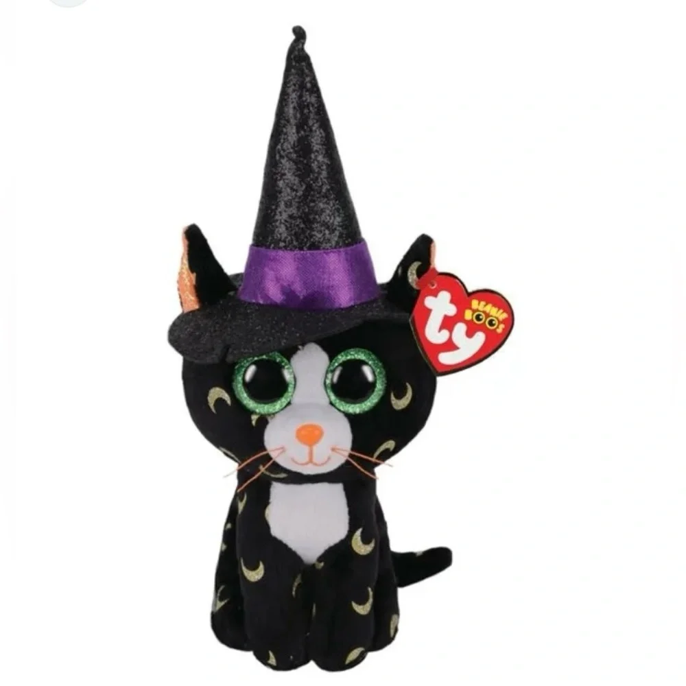 Ty beanie Pandora Black Cat Toy with Purple Hat